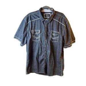 Buckle Black BB3186FPW Dark Grey Short Sleeve Western Shirt XXL
